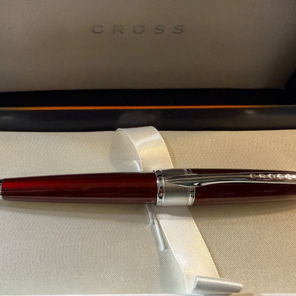 Cross Apogee Titian Red Lacquer Ballpoint Pen in Premium Gift Box